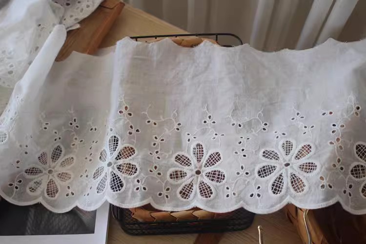 Eyelet Lace Trim Width 13-24 cm EF0006-Lace Fabric Shop