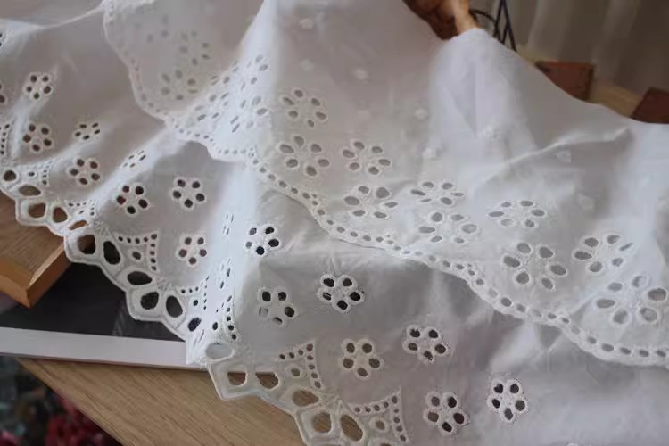 Eyelet Lace Trim Width 13-24 cm EF0006-Lace Fabric Shop