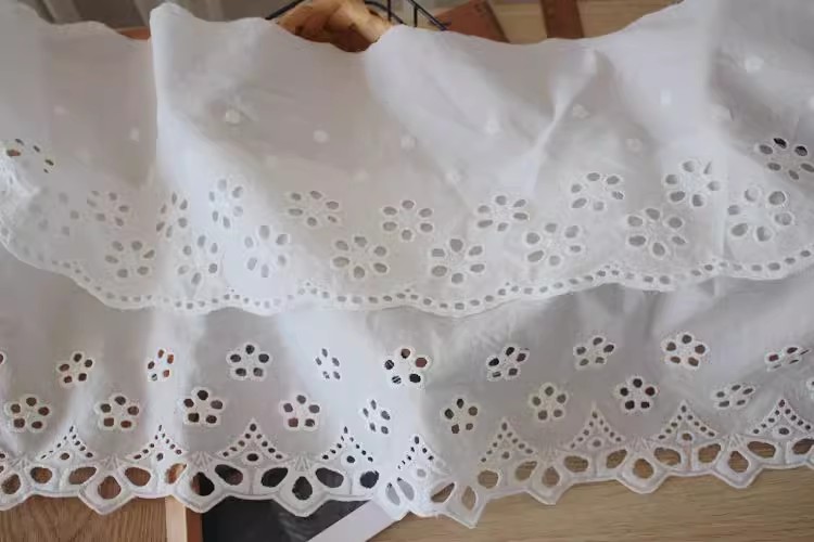 Eyelet Lace Trim Width 13-24 cm EF0006-Lace Fabric Shop