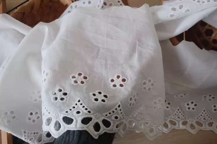 Eyelet Lace Trim Width 13-24 cm EF0006-Lace Fabric Shop