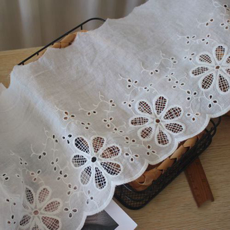 Eyelet Lace Trim Width 13-24 cm EF0006-Lace Fabric Shop