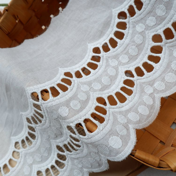 Eyelet Lace Trim Width 13-24 cm EF0006-Lace Fabric Shop