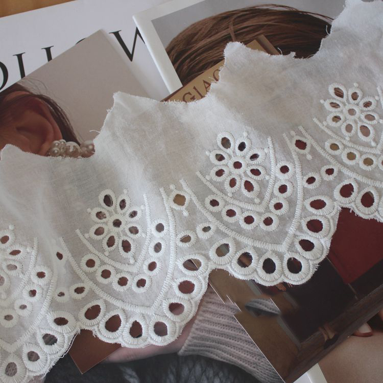 Eyelet Lace Trimming Width 12-15 cm EF0025-Lace Fabric Shop