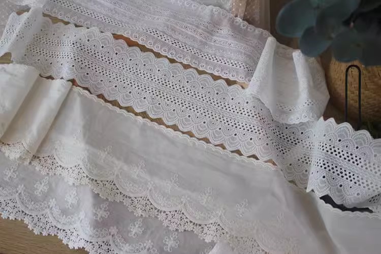 Eyelet Lace Trims Width 5-12 cm EF0009-Lace Fabric Shop