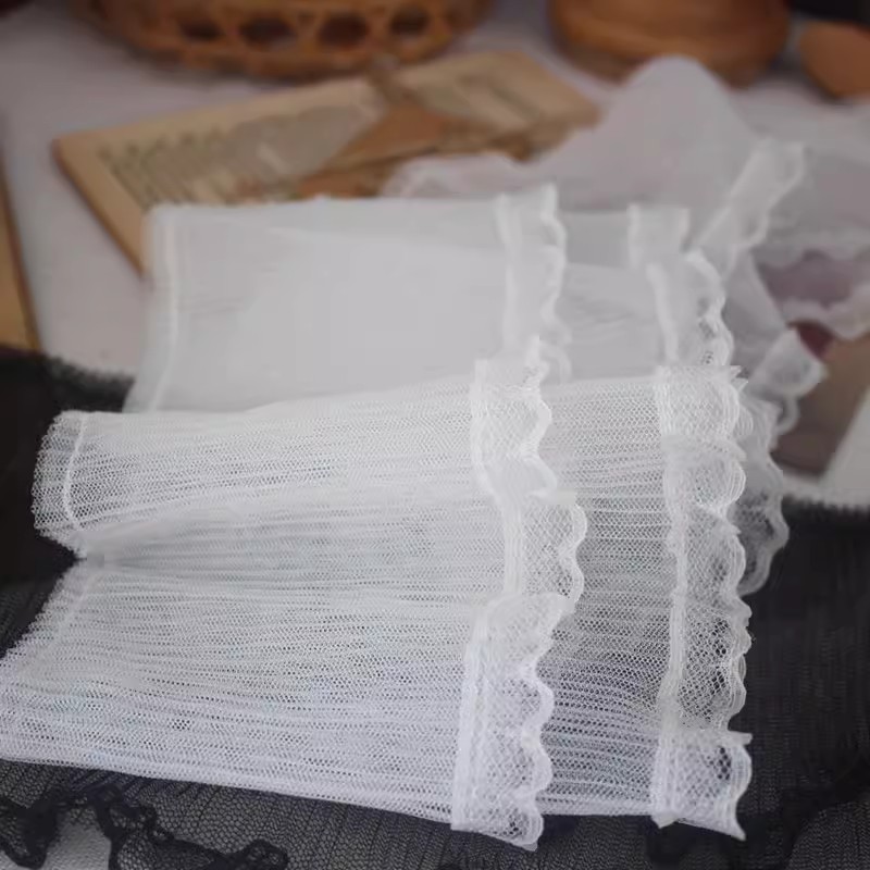 Fabric With Pleats Lace 1 Yard Width 14 cm LT0463