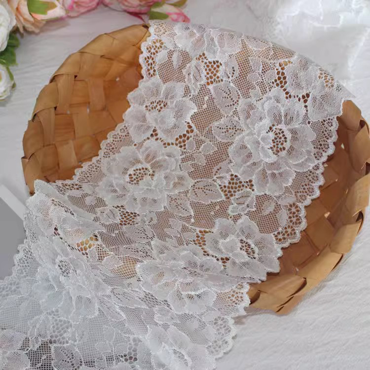 Floral Elastic Border Lace Trim Width 19 cm LT0393