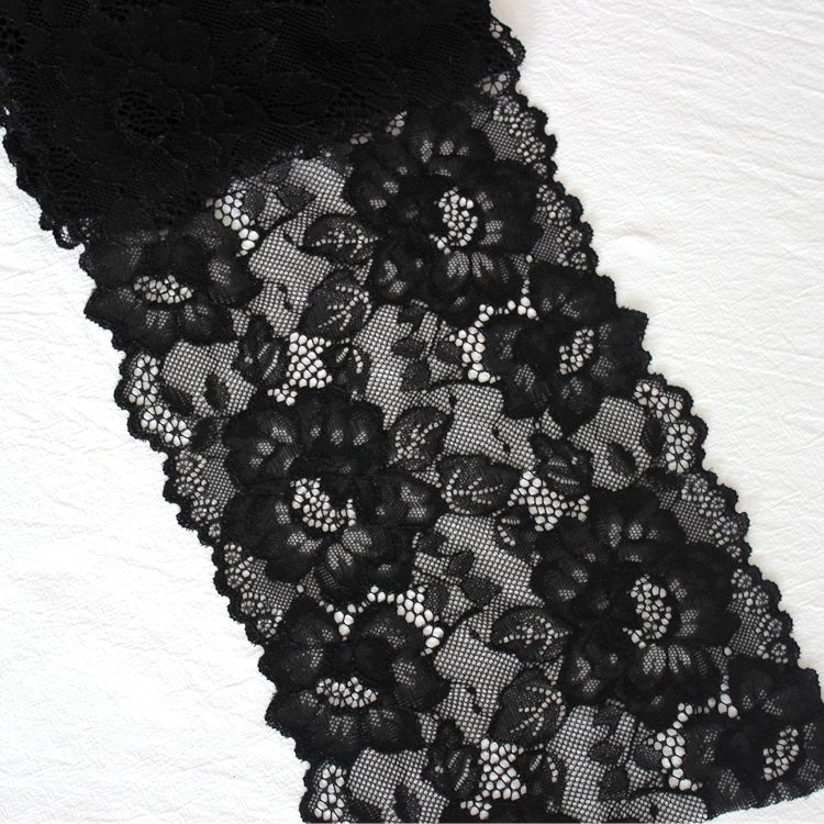 Floral Elastic Border Lace Trim Width 19 cm LT0393