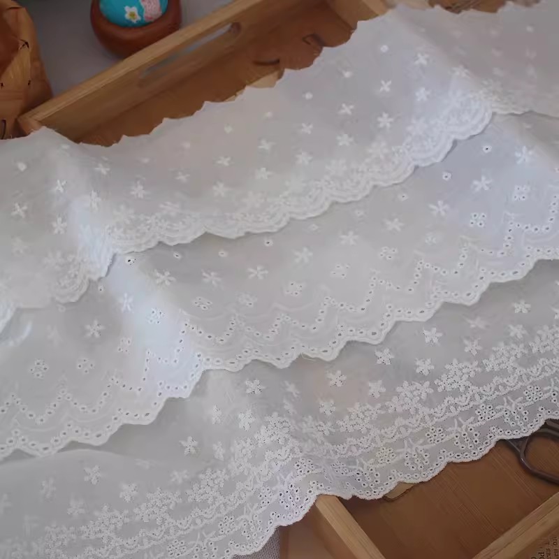 Floral Eyelet Fabric Width 9-13 cm EF0120