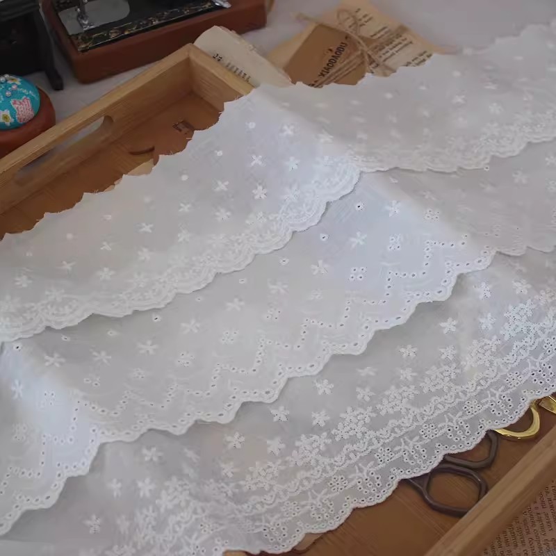 Floral Eyelet Fabric Width 9-13 cm EF0120