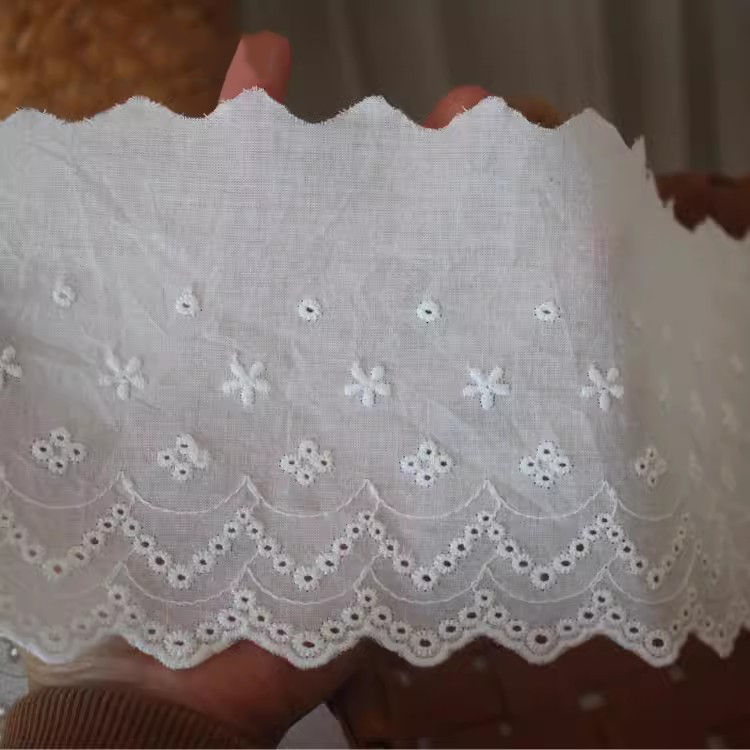 Floral Eyelet Fabric Width 9-13 cm EF0120