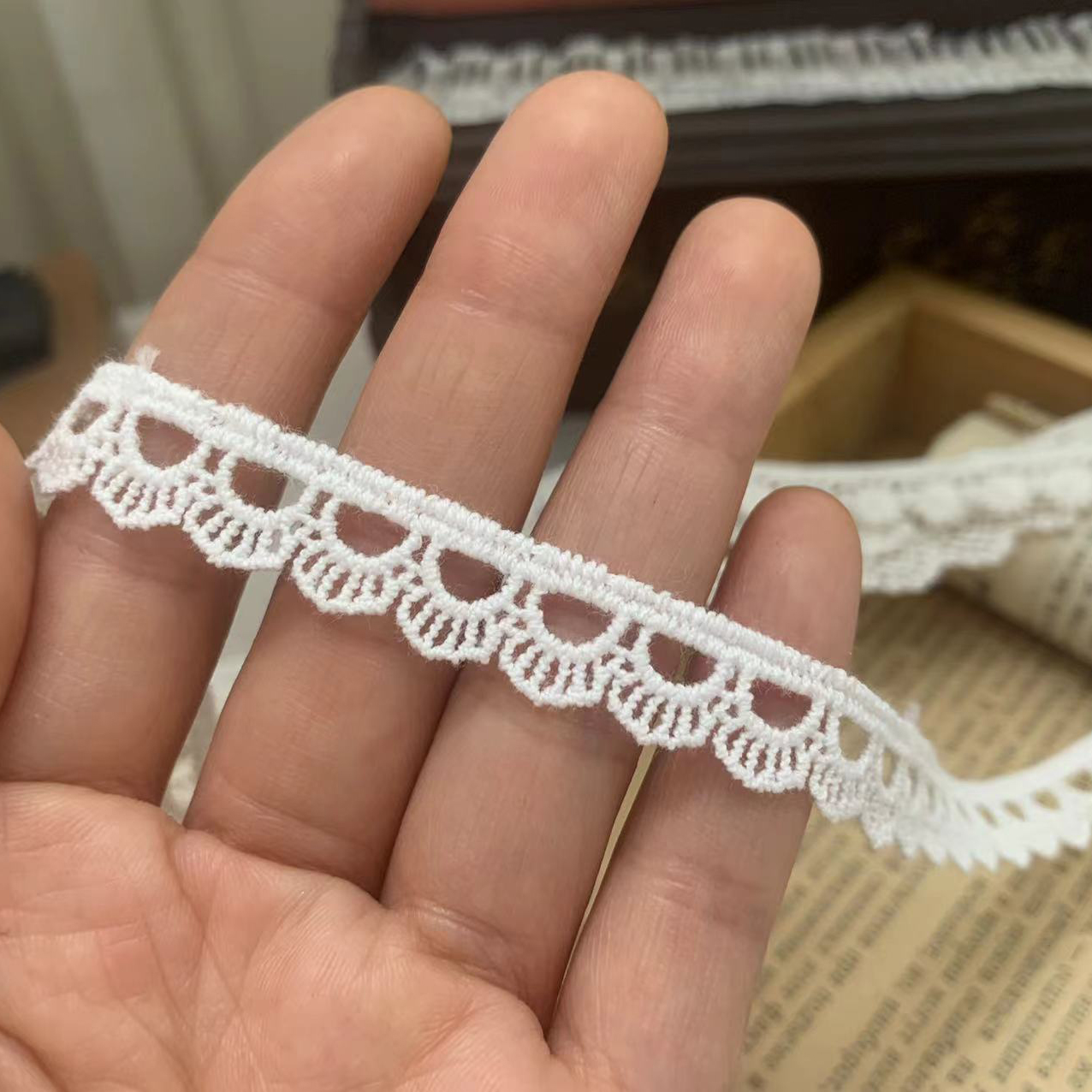 Floral Guipure Decorative Lace Trim Ribbon for Sewing & DIY Crafts Width 1-2 cm LT0027 - Lace Fabric Shop