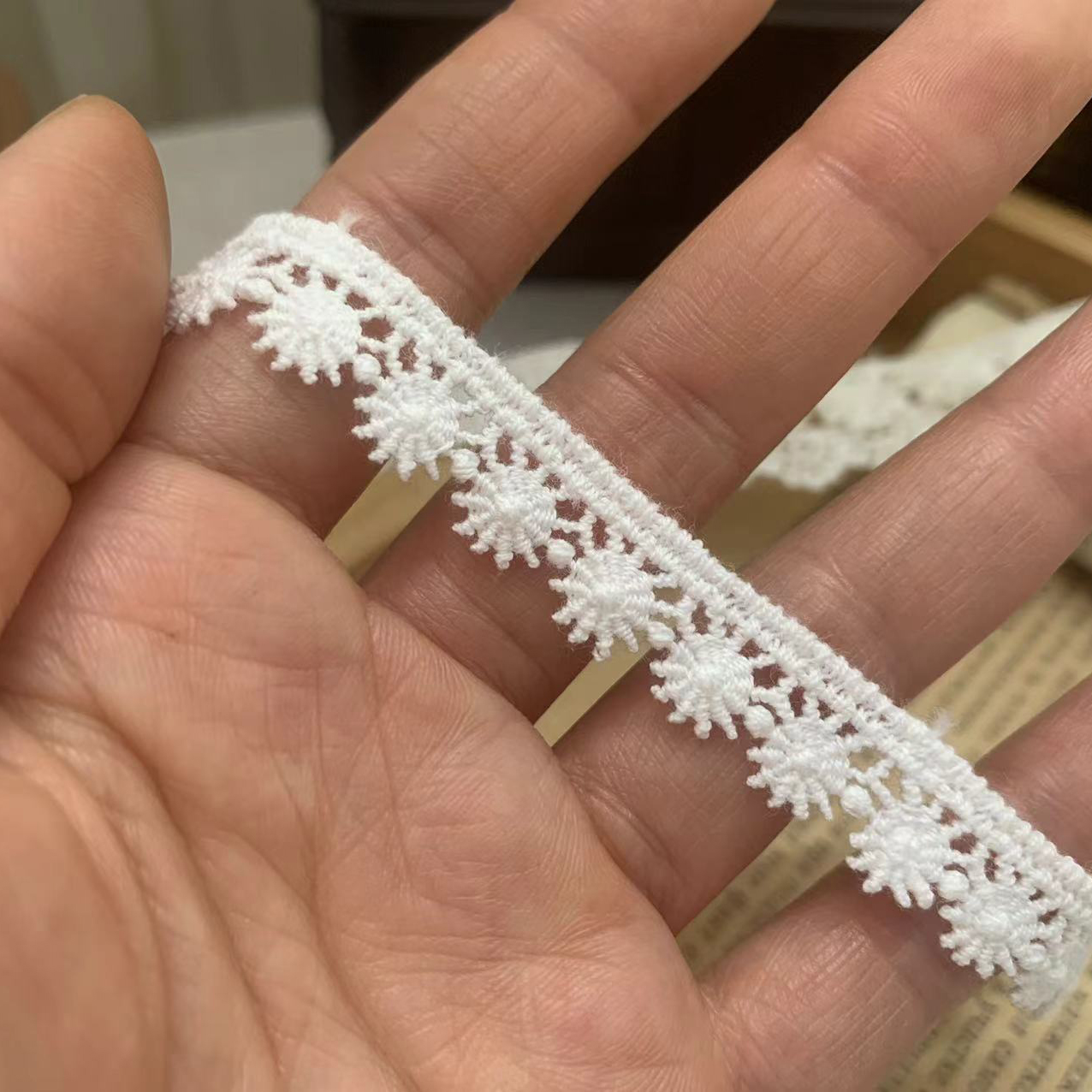 Floral Guipure Decorative Lace Trim Ribbon for Sewing & DIY Crafts Width 1-2 cm LT0027 - Lace Fabric Shop