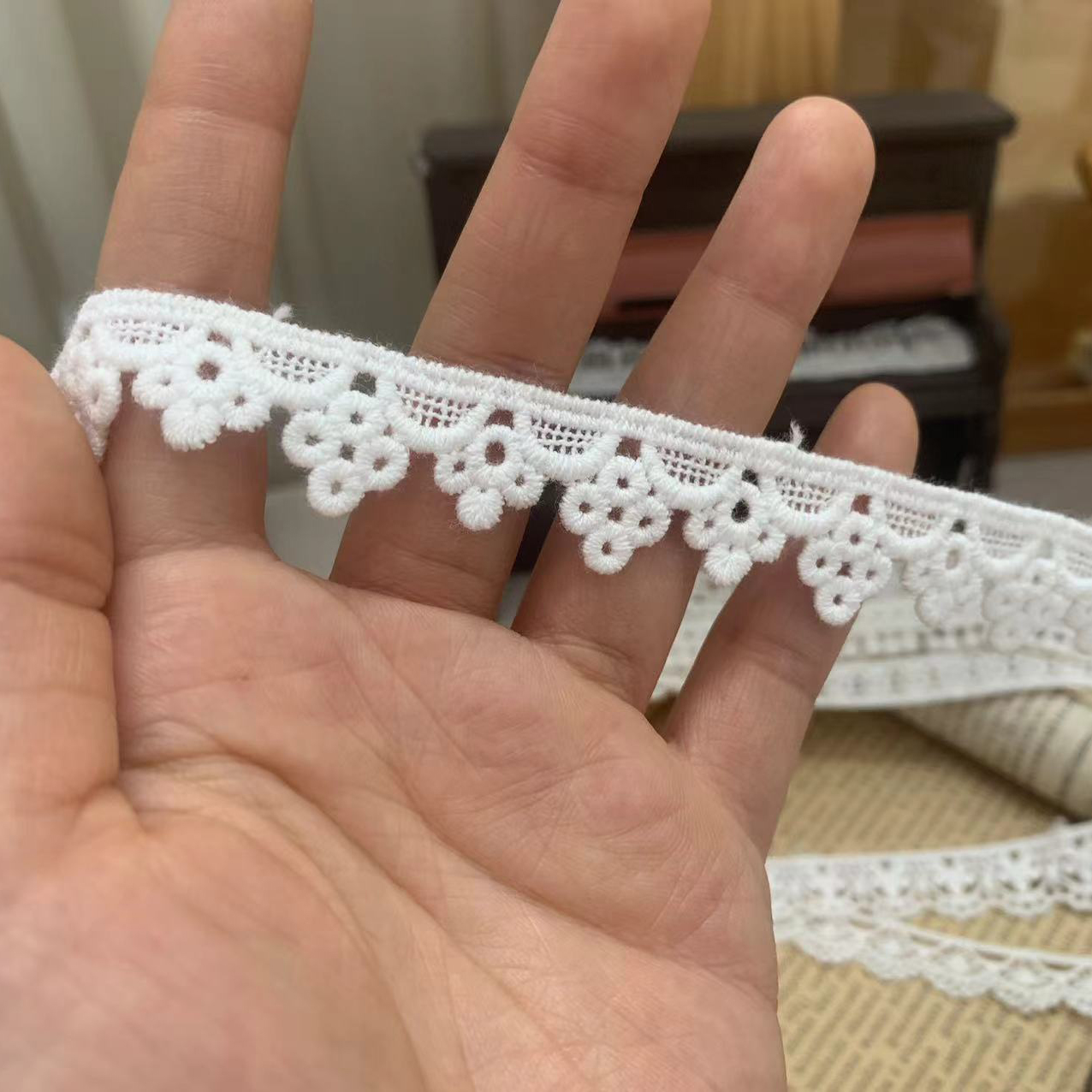 Floral Guipure Decorative Lace Trim Ribbon for Sewing & DIY Crafts Width 1-2 cm LT0027 - Lace Fabric Shop