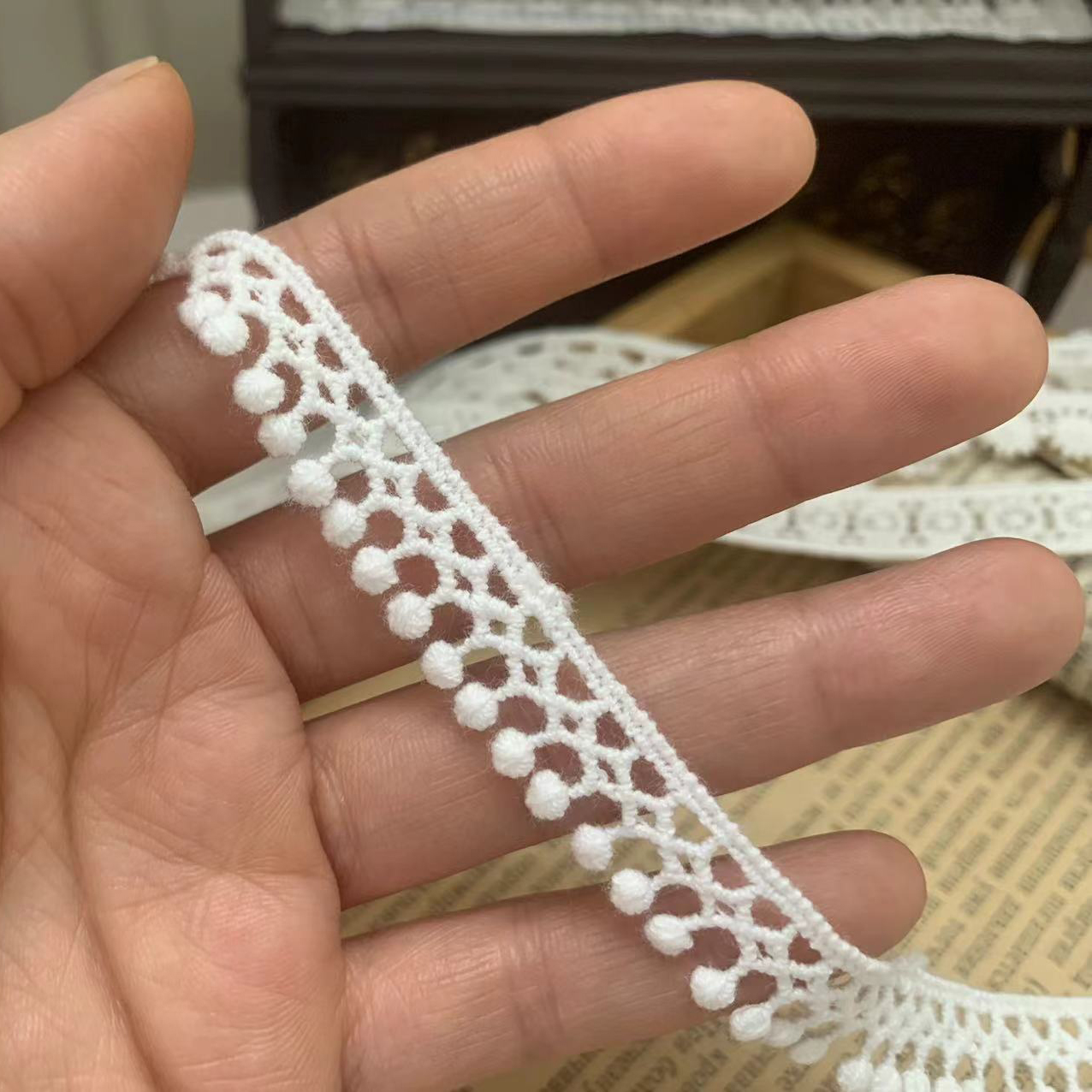 Floral Guipure Decorative Lace Trim Ribbon for Sewing & DIY Crafts Width 1-2 cm LT0027 - Lace Fabric Shop