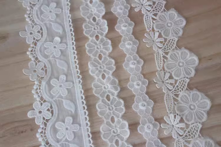 Floral Lace Eyelet Fabric Width 2-6 cm EF0039-Lace Fabric Shop