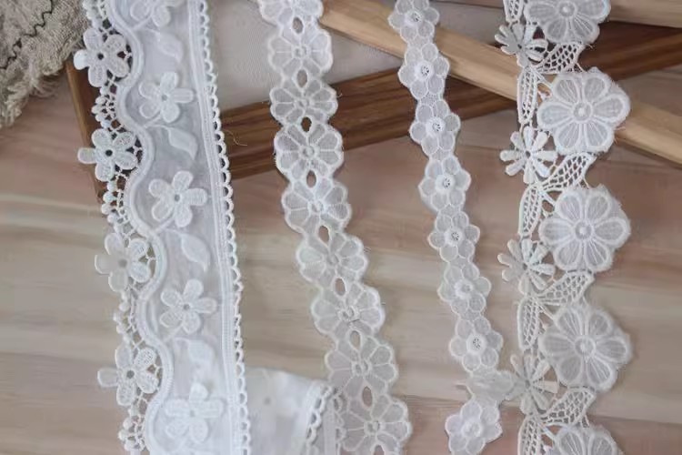 Floral Lace Eyelet Fabric Width 2-6 cm EF0039-Lace Fabric Shop