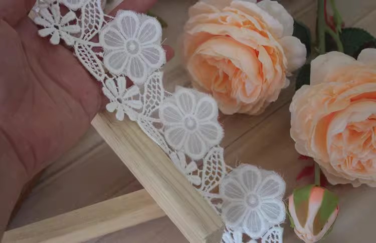 Floral Lace Eyelet Fabric Width 2-6 cm EF0039-Lace Fabric Shop