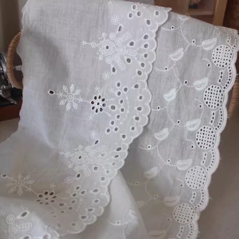 Flower Eyelets Cotton Lace Trim Width 18 cm EF0118