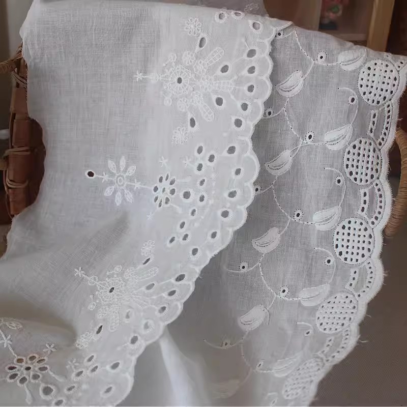 Flower Eyelets Cotton Lace Trim Width 18 cm EF0118