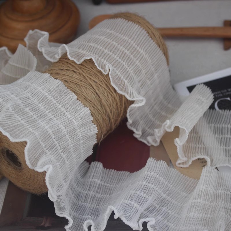 Gathered Lace Trim Material Width 5.8 cm LT0319-Lace Fabric Shop