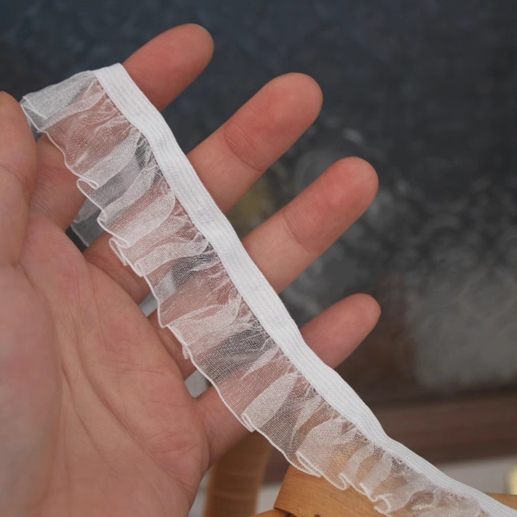 Gathered Stretch Lace Trim Ribbon Width 1.5 cm LT0427