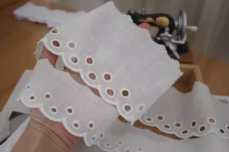 Guipure Cotton Eyelet Fabric Width 5-10 cm EF0047-Lace Fabric Shop