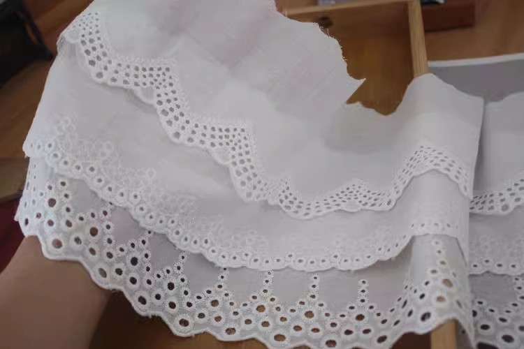 Guipure Cotton Eyelet Fabric Width 5-10 cm EF0047-Lace Fabric Shop