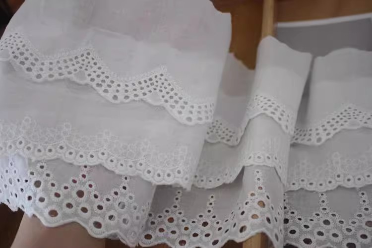 Guipure Cotton Eyelet Fabric Width 5-10 cm EF0047-Lace Fabric Shop