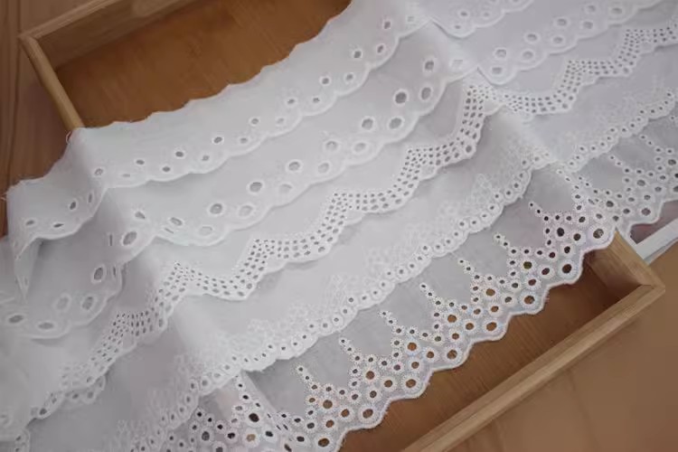 Guipure Cotton Eyelet Fabric Width 5-10 cm EF0047-Lace Fabric Shop