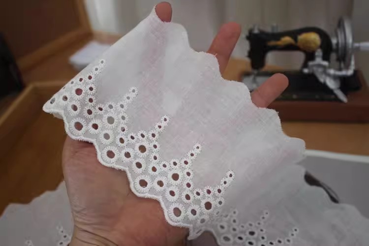 Guipure Cotton Eyelet Fabric Width 5-10 cm EF0047-Lace Fabric Shop