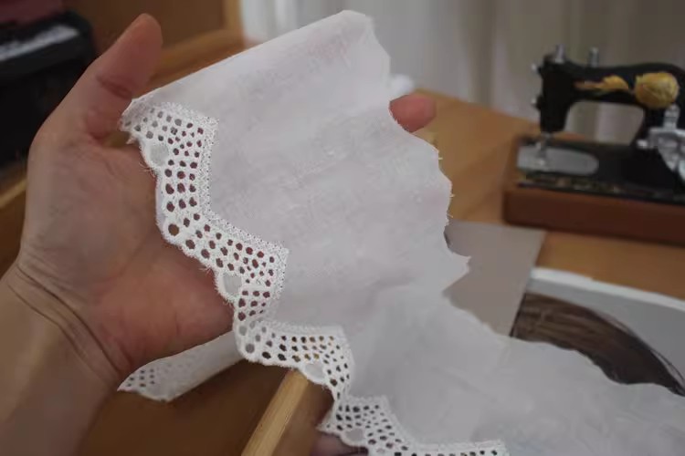 Guipure Cotton Eyelet Fabric Width 5-10 cm EF0047-Lace Fabric Shop