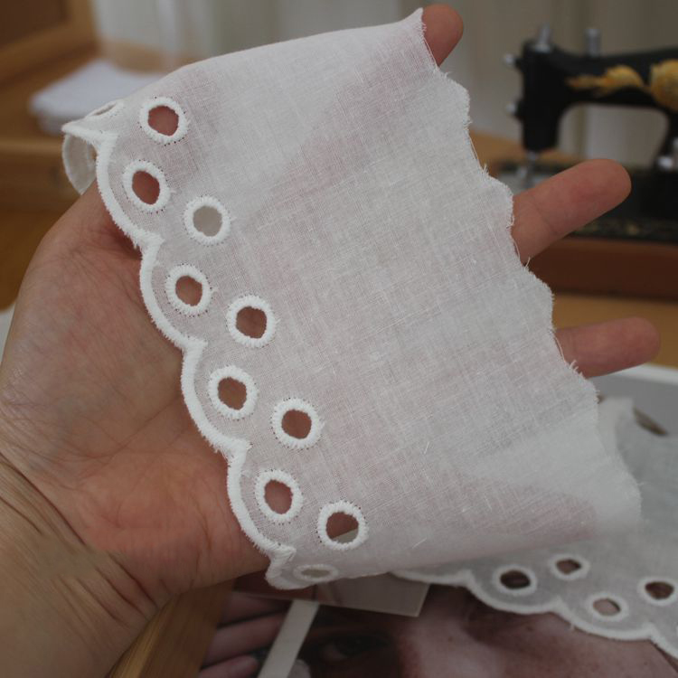 Guipure Cotton Eyelet Fabric Width 5-10 cm EF0047-Lace Fabric Shop
