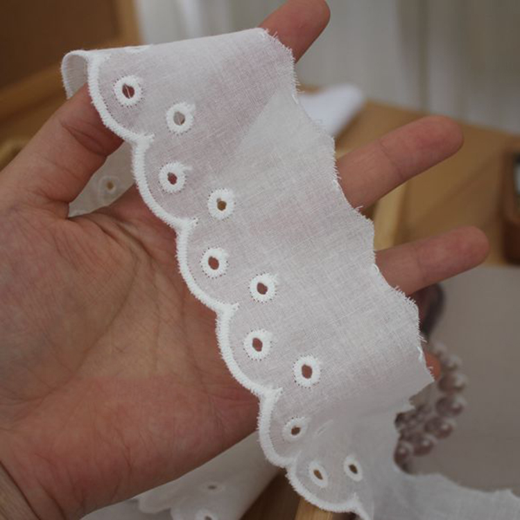 Guipure Cotton Eyelet Fabric Width 5-10 cm EF0047-Lace Fabric Shop