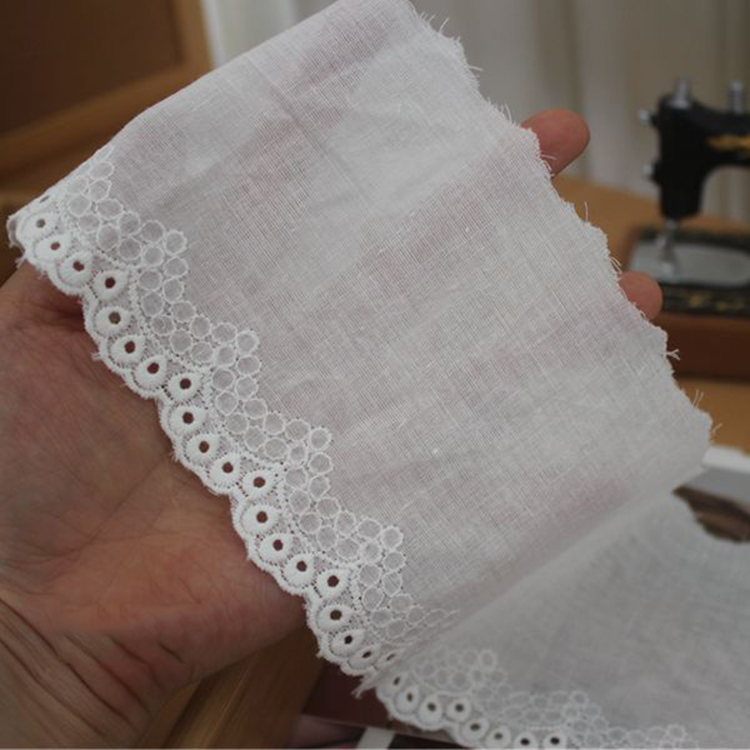 Guipure Cotton Eyelet Fabric Width 5-10 cm EF0047-Lace Fabric Shop