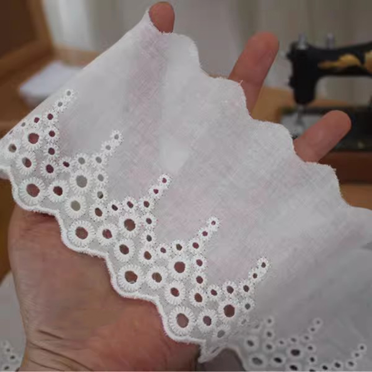 Guipure Cotton Eyelet Fabric Width 5-10 cm EF0047-Lace Fabric Shop