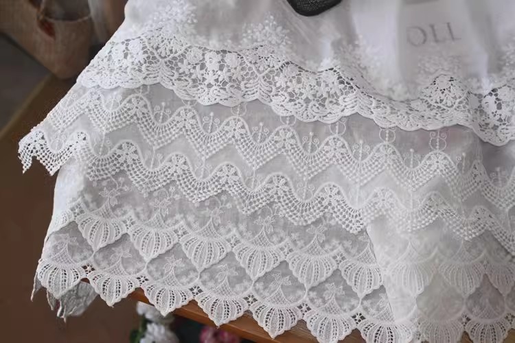 Guipure Embroidery Cotton Lace Width 19 cm EF0087-Lace Fabric Shop