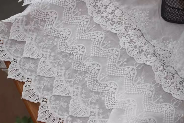 Guipure Embroidery Cotton Lace Width 19 cm EF0087-Lace Fabric Shop