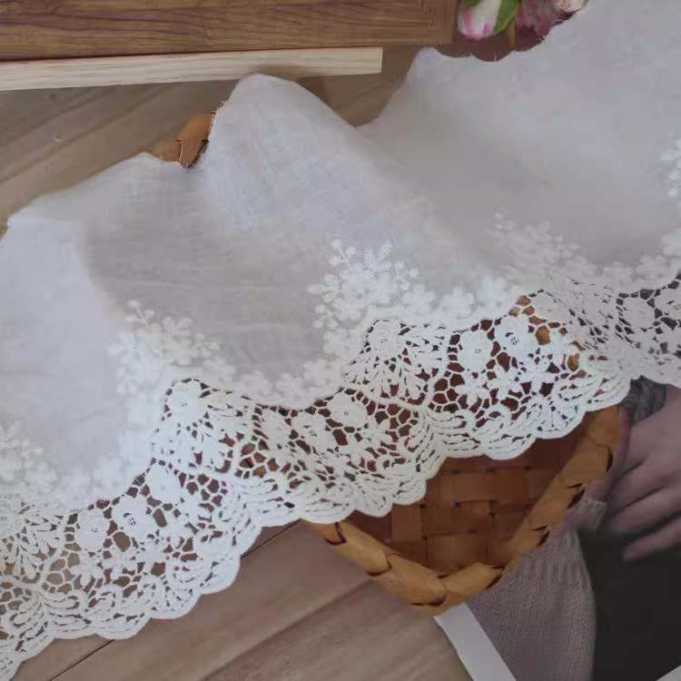 Guipure Embroidery Cotton Lace Width 19 cm EF0087-Lace Fabric Shop