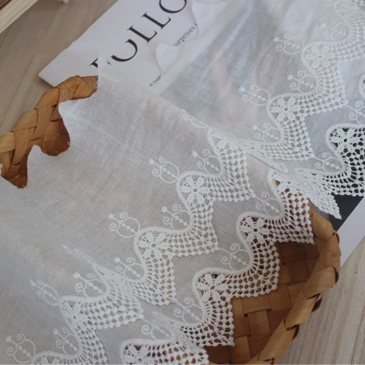 Guipure Embroidery Cotton Lace Width 19 cm EF0087-Lace Fabric Shop