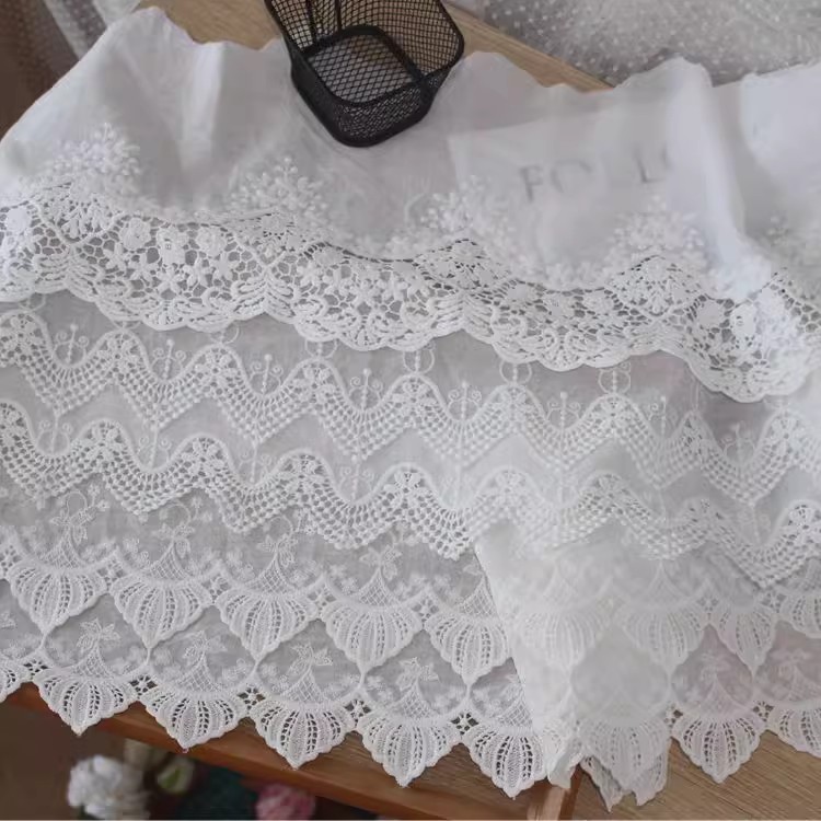 Guipure Embroidery Cotton Lace Width 19 cm EF0087-Lace Fabric Shop