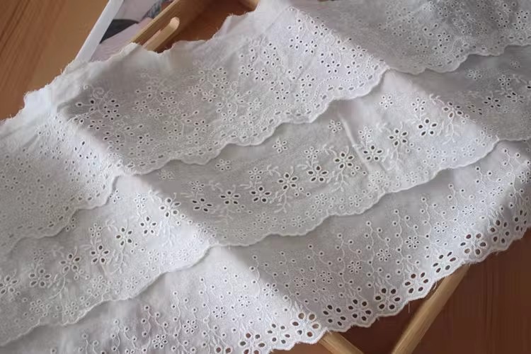 Hem Sew Elyelet Fabric Width 12-19 cm EF0041-Lace Fabric Shop