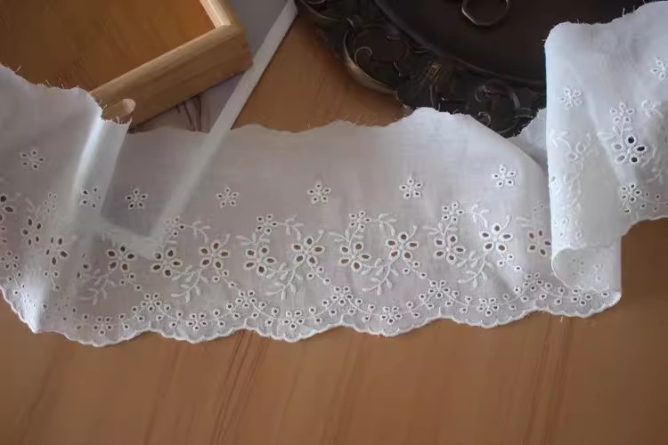 Hem Sew Elyelet Fabric Width 12-19 cm EF0041-Lace Fabric Shop