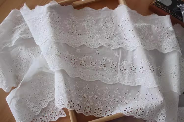 Hem Sew Elyelet Fabric Width 12-19 cm EF0041-Lace Fabric Shop