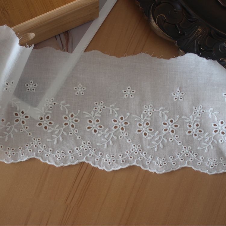 Hem Sew Elyelet Fabric Width 12-19 cm EF0041-Lace Fabric Shop