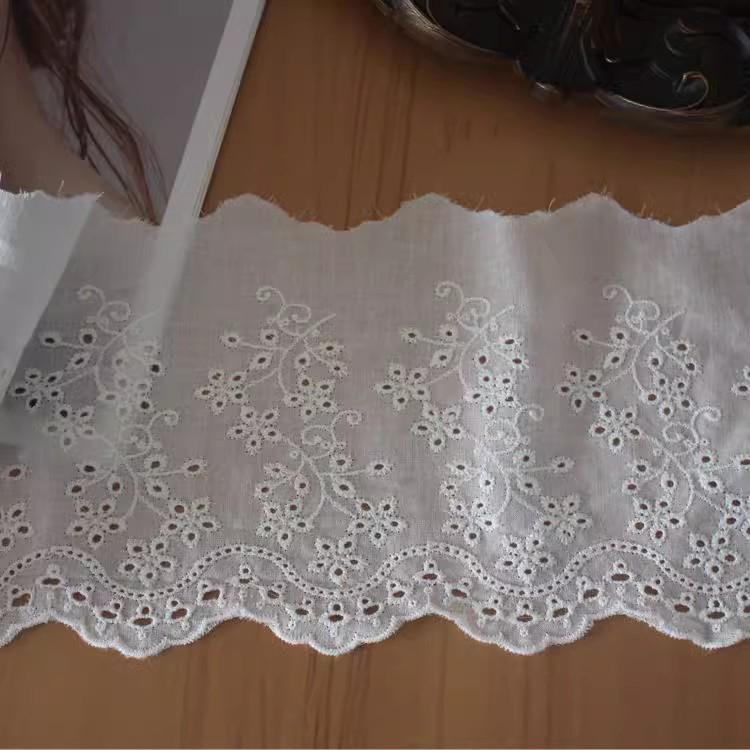Hem Sew Elyelet Fabric Width 12-19 cm EF0041-Lace Fabric Shop