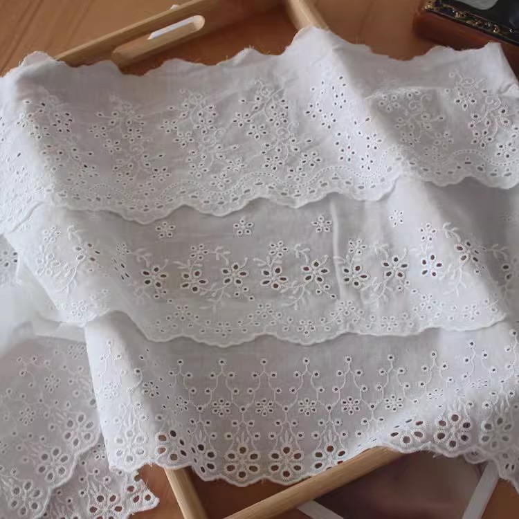 Hem Sew Elyelet Fabric Width 12-19 cm EF0041-Lace Fabric Shop