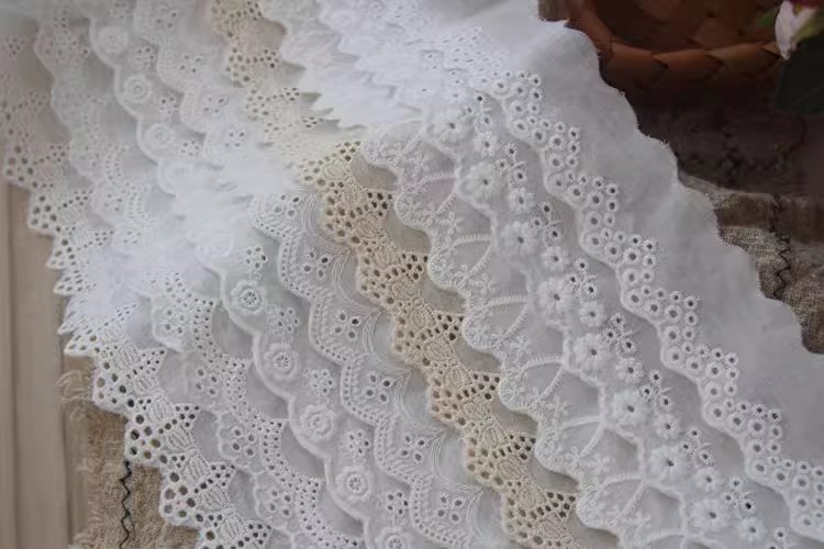 Hollow Embroidery Eyelet Fabric Width 2-4 cm EF0052-Lace Fabric Shop