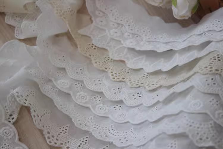 Hollow Embroidery Eyelet Fabric Width 2-4 cm EF0052-Lace Fabric Shop