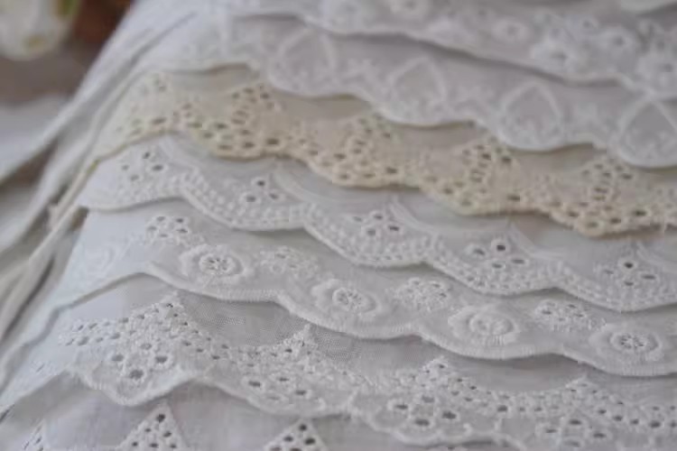 Hollow Embroidery Eyelet Fabric Width 2-4 cm EF0052-Lace Fabric Shop