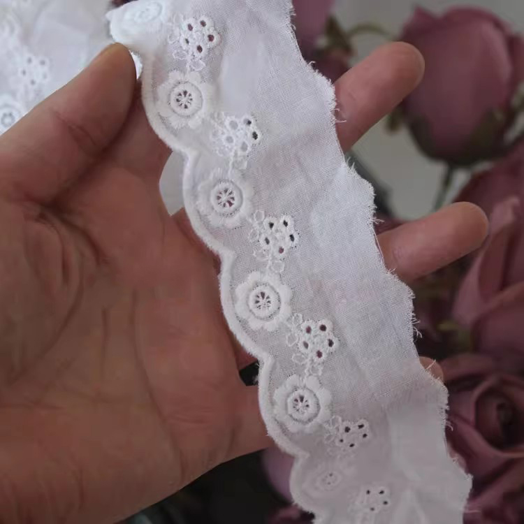 Hollow Embroidery Eyelet Fabric Width 2-4 cm EF0052-Lace Fabric Shop